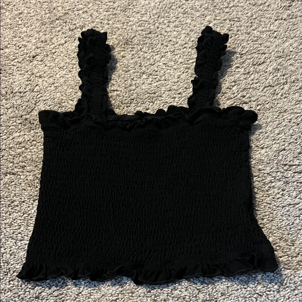 SHEIN Black Ruffled Camisole Top
